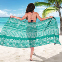 Hawaiian Hibiscus Honu Sarong Turquoise Mele Kalikimaka Palaka Spirit - Polynesian Pride