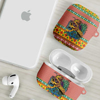 Hawaiian Pineapples Skull AirPods Case Mele Kalikimaka Palaka Quilt Pattern - Polynesian Pride