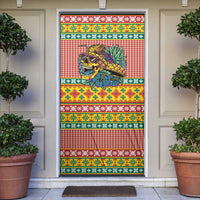 Hawaiian Pineapples Skull Door Cover Mele Kalikimaka Palaka Quilt Pattern - Polynesian Pride