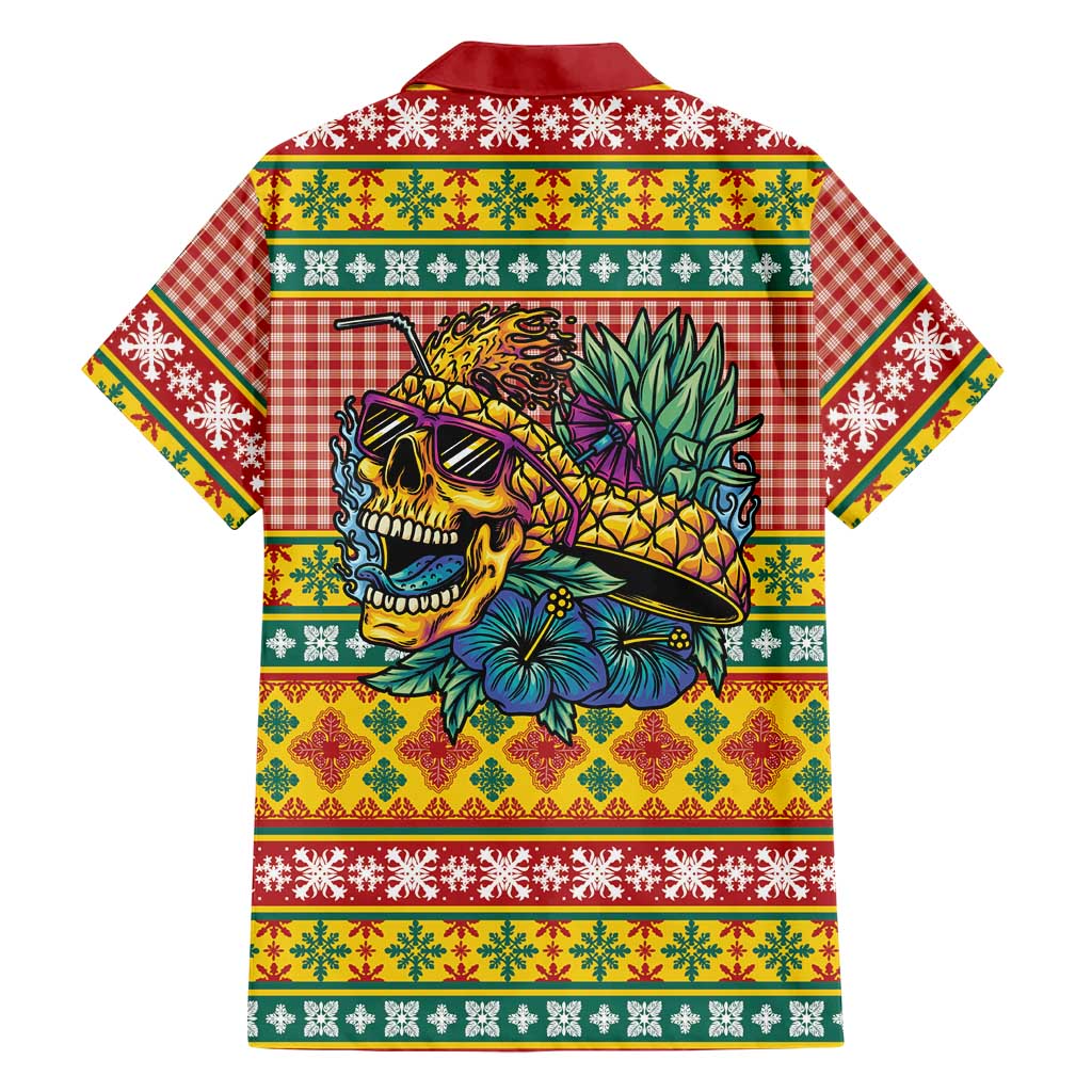 Hawaiian Pineapples Skull Family Matching Puletasi and Hawaiian Shirt Mele Kalikimaka Palaka Quilt Pattern LT9 - Polynesian Pride