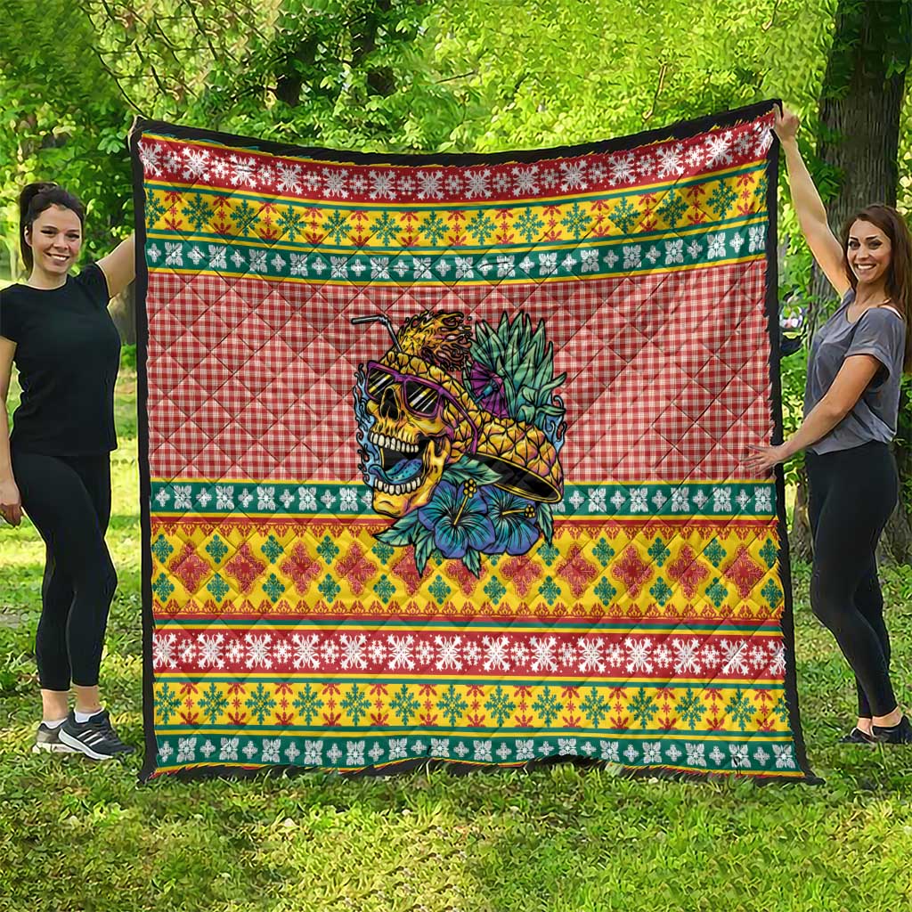 Hawaiian Pineapples Skull Quilt Mele Kalikimaka Palaka Quilt Pattern - Polynesian Pride