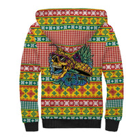 Hawaiian Pineapples Skull Sherpa Hoodie Mele Kalikimaka Palaka Quilt Pattern - Polynesian Pride