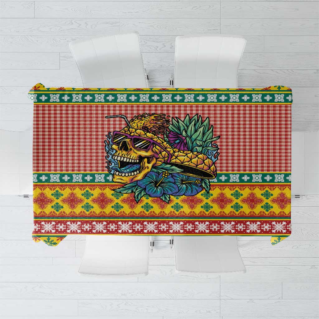Hawaiian Pineapples Skull Tablecloth Mele Kalikimaka Palaka Quilt Pattern - Polynesian Pride