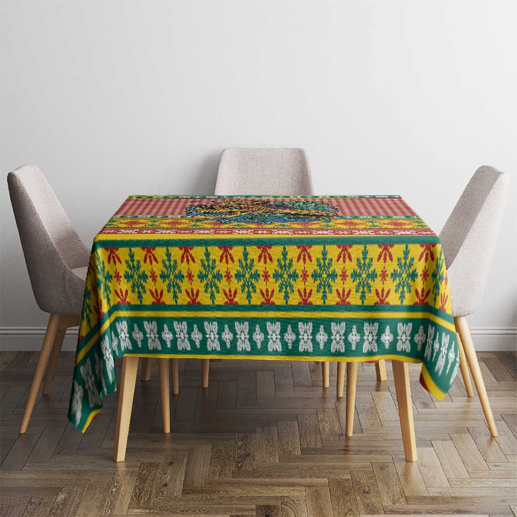 Hawaiian Pineapples Skull Tablecloth Mele Kalikimaka Palaka Quilt Pattern - Polynesian Pride