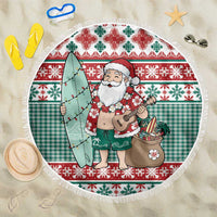 Hawaiian Funny Santa Surf Beach Blanket Mele Kalikimaka Palaka Quilt Pattern - Polynesian Pride