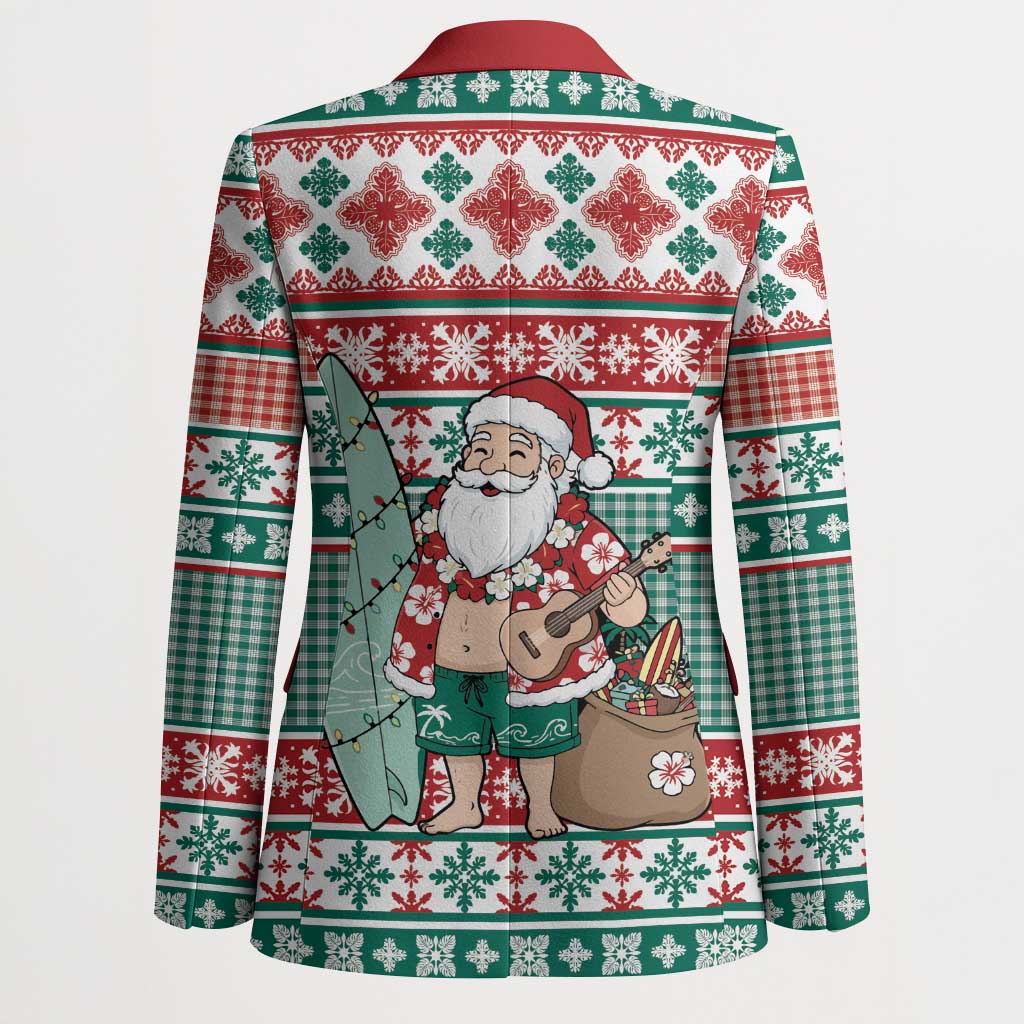 Hawaiian Funny Santa Surf Blazer Mele Kalikimaka Palaka Quilt Pattern - Polynesian Pride