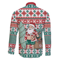 Hawaiian Funny Santa Surf Family Matching Mermaid Dress and Hawaiian Shirt Mele Kalikimaka Palaka Quilt Pattern - Polynesian Pride