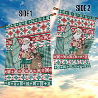 Hawaiian Funny Santa Surf Garden Flag Mele Kalikimaka Palaka Quilt Pattern - Polynesian Pride