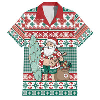 Hawaiian Funny Santa Surf Hawaiian Shirt Mele Kalikimaka Palaka Quilt Pattern - Polynesian Pride