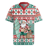 Hawaiian Funny Santa Surf Rugby Jersey Mele Kalikimaka Palaka Quilt Pattern - Polynesian Pride