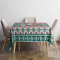 Hawaiian Funny Santa Surf Tablecloth Mele Kalikimaka Palaka Quilt Pattern - Polynesian Pride
