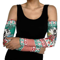 Hawaiian Skull Surfs Arm Sleeves Mele Kalikimaka Palaka Quilt Pattern - Polynesian Pride