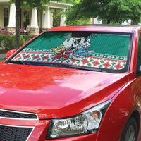 Hawaiian Skull Surfs Auto Sun Shade Mele Kalikimaka Palaka Quilt Pattern - Polynesian Pride