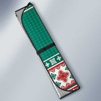 Hawaiian Skull Surfs Auto Sun Shade Mele Kalikimaka Palaka Quilt Pattern - Polynesian Pride