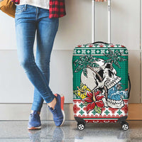 Hawaiian Skull Surfs Luggage Cover Mele Kalikimaka Palaka Quilt Pattern - Polynesian Pride