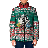 Hawaiian Skull Surfs Padded Jacket Mele Kalikimaka Palaka Quilt Pattern - Polynesian Pride