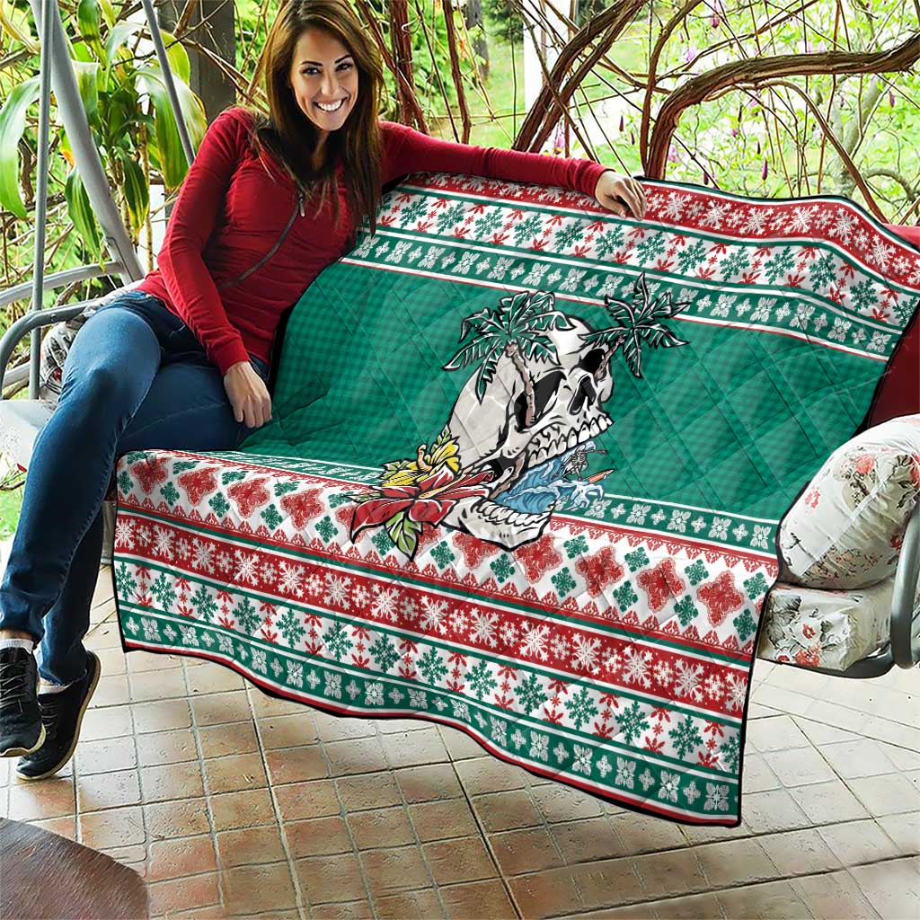 Hawaiian Skull Surfs Quilt Mele Kalikimaka Palaka Quilt Pattern - Polynesian Pride