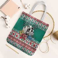 Hawaiian Skull Surfs Tote Bag Mele Kalikimaka Palaka Quilt Pattern - Polynesian Pride