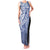Aloha Vintage Hawaii Tribal Family Matching Tank Maxi Dress and Hawaiian Shirt Blue Style LT9 Mom's Dress Blue - Polynesian Pride