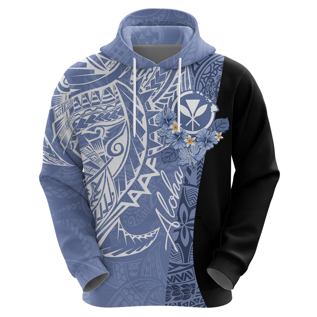Aloha Vintage Hawaii Tribal Hoodie Blue Style LT9 - Polynesian Pride