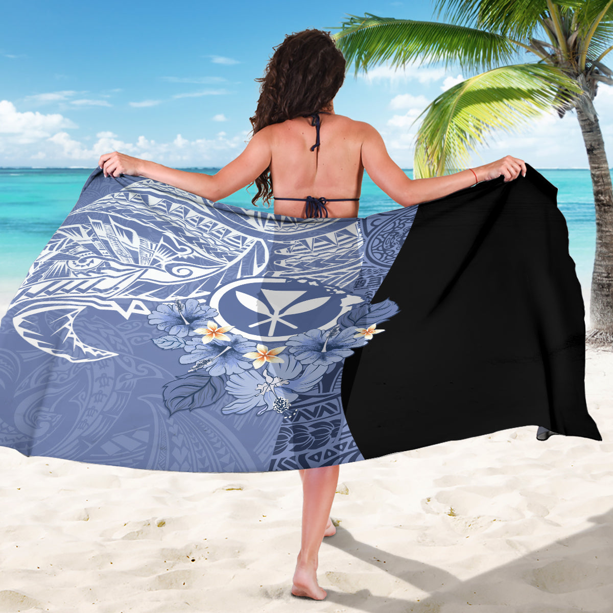 Aloha Vintage Hawaii Tribal Sarong Blue Style LT9 - Polynesian Pride