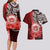 Aloha Vintage Hawaii Tribal Couples Matching Long Sleeve Bodycon Dress and Hawaiian Shirt Red Style LT9 - Polynesian Pride