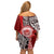 Aloha Vintage Hawaii Tribal Family Matching Off Shoulder Short Dress and Hawaiian Shirt Red Style LT9 - Polynesian Pride