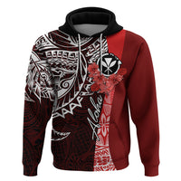 Aloha Vintage Hawaii Tribal Hoodie Red Style LT9 Pullover Hoodie Red - Polynesian Pride