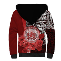 Aloha Vintage Hawaii Tribal Sherpa Hoodie Red Style LT9 - Polynesian Pride