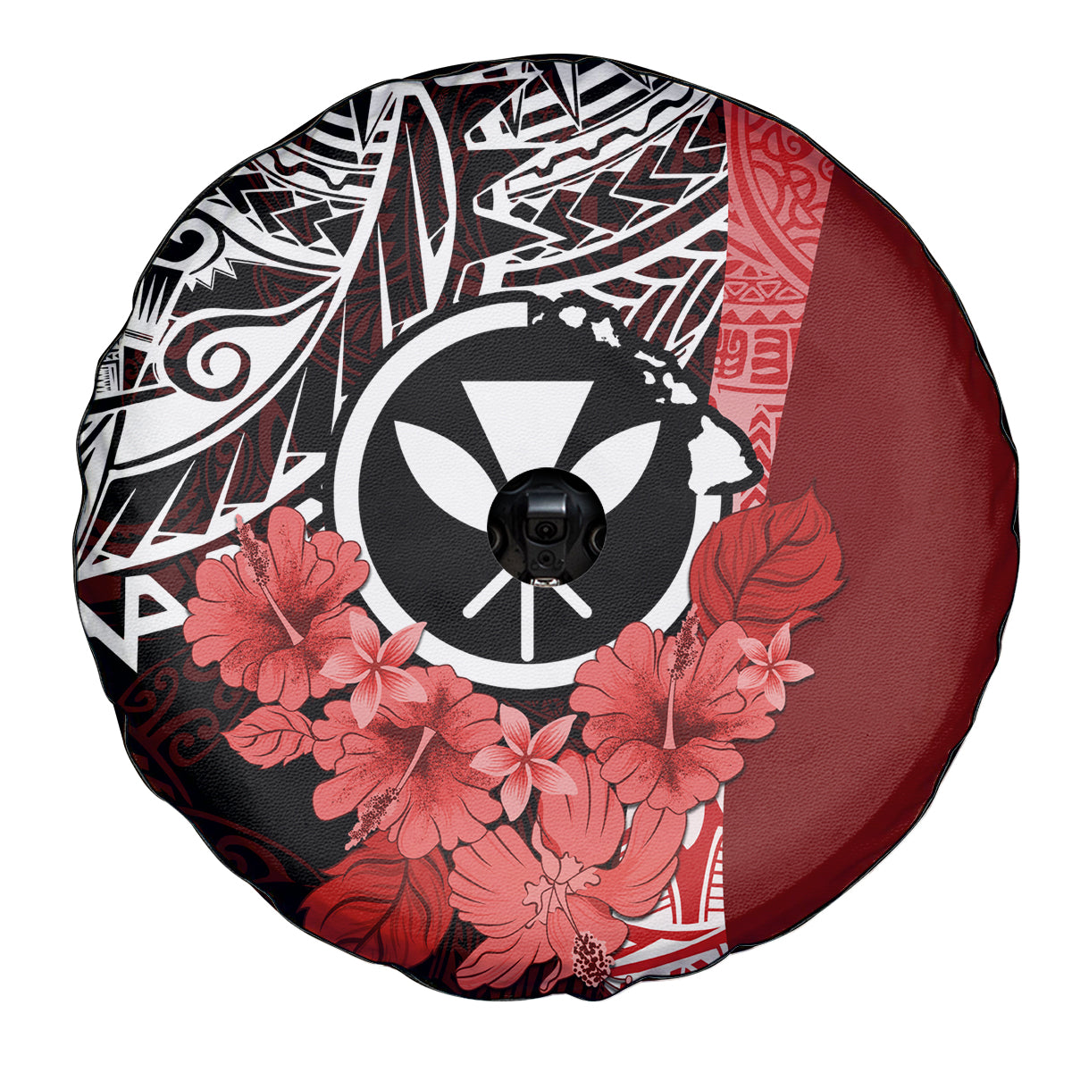 Aloha Vintage Hawaii Tribal Spare Tire Cover Red Style LT9 - Polynesian Pride