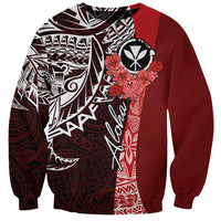 Aloha Vintage Hawaii Tribal Sweatshirt Red Style LT9 Unisex Red - Polynesian Pride