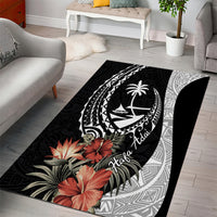 Hafa Adai Guam Area Rug Tropical Flowers with Polynesian Pattern LT9 - Polynesian Pride