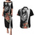 Hafa Adai Guam Couples Matching Puletasi Dress and Hawaiian Shirt Tropical Flowers with Polynesian Pattern LT9 Black - Polynesian Pride