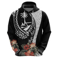 Hafa Adai Guam Hoodie Tropical Flowers with Polynesian Pattern LT9 - Polynesian Pride