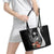 Hafa Adai Guam Leather Tote Bag Tropical Flowers with Polynesian Pattern LT9 - Polynesian Pride