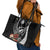Hafa Adai Guam Leather Tote Bag Tropical Flowers with Polynesian Pattern LT9 - Polynesian Pride