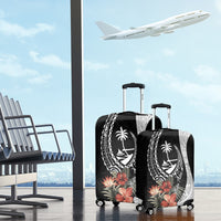 Hafa Adai Guam Luggage Cover Tropical Flowers with Polynesian Pattern LT9 - Polynesian Pride