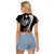 Hafa Adai Guam Raglan Cropped T Shirt Tropical Flowers with Polynesian Pattern LT9 - Polynesian Pride