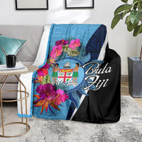 Bula Fiji Vintage Fijian Masi Pattern Blanket Blue Unique LT9 - Polynesian Pride