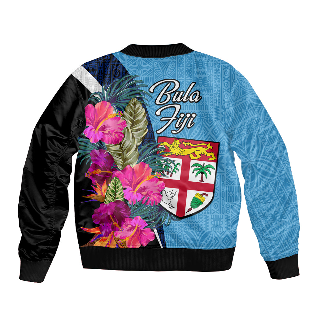 Bula Fiji Vintage Fijian Masi Pattern Bomber Jacket Blue Unique LT9 - Polynesian Pride