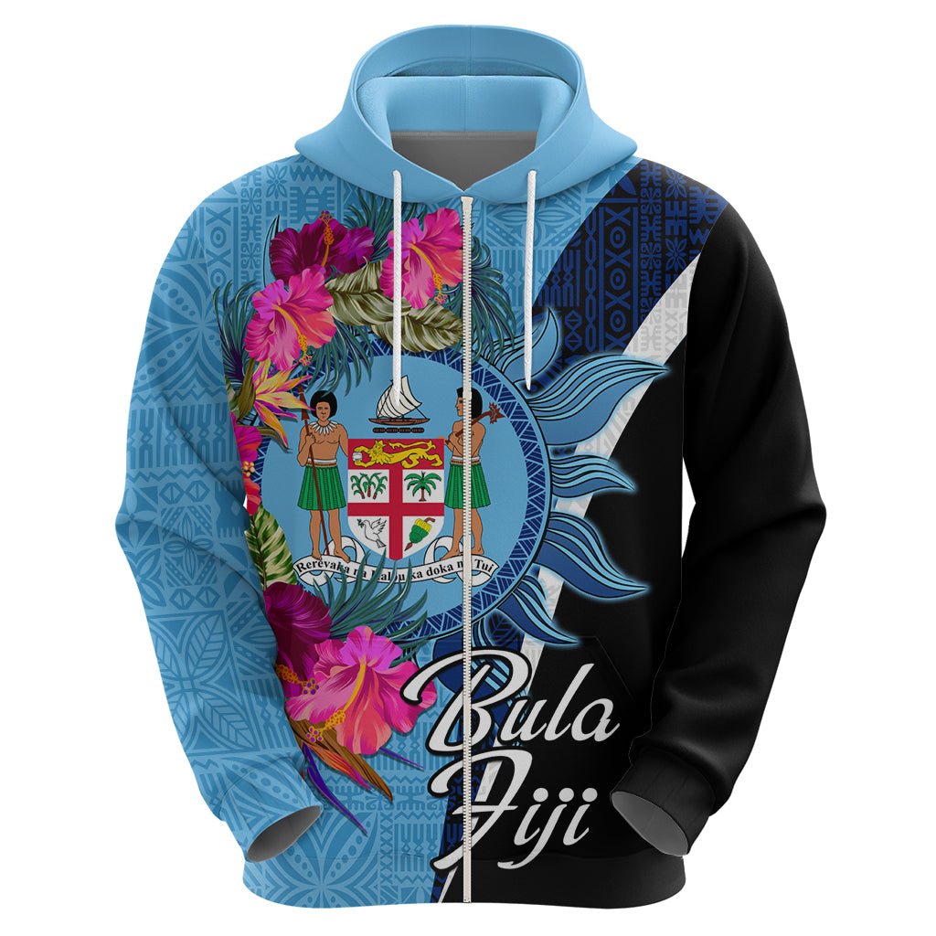 Bula Fiji Vintage Fijian Masi Pattern Hoodie Blue Unique LT9 - Polynesian Pride