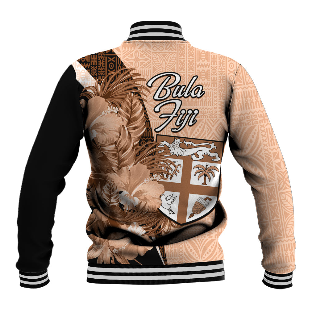 Bula Fiji Vintage Fijian Masi Pattern Baseball Jacket Peach Fuzz Unique LT9 - Polynesian Pride