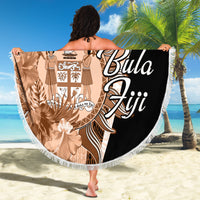 Bula Fiji Vintage Fijian Masi Pattern Beach Blanket Peach Fuzz Unique LT9 - Polynesian Pride