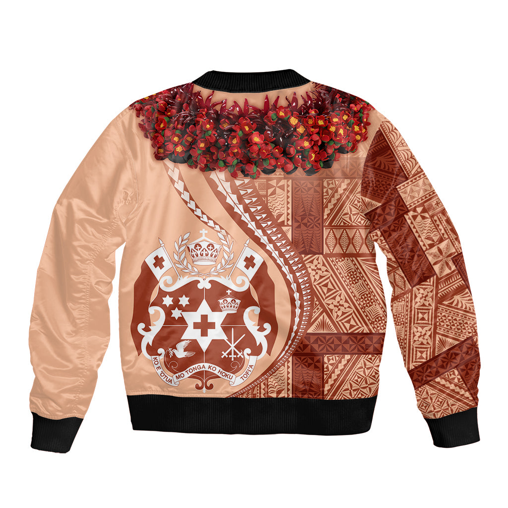 Vintage Tonga Kahoa Heilala Flower Bomber Jacket LT9 - Polynesian Pride