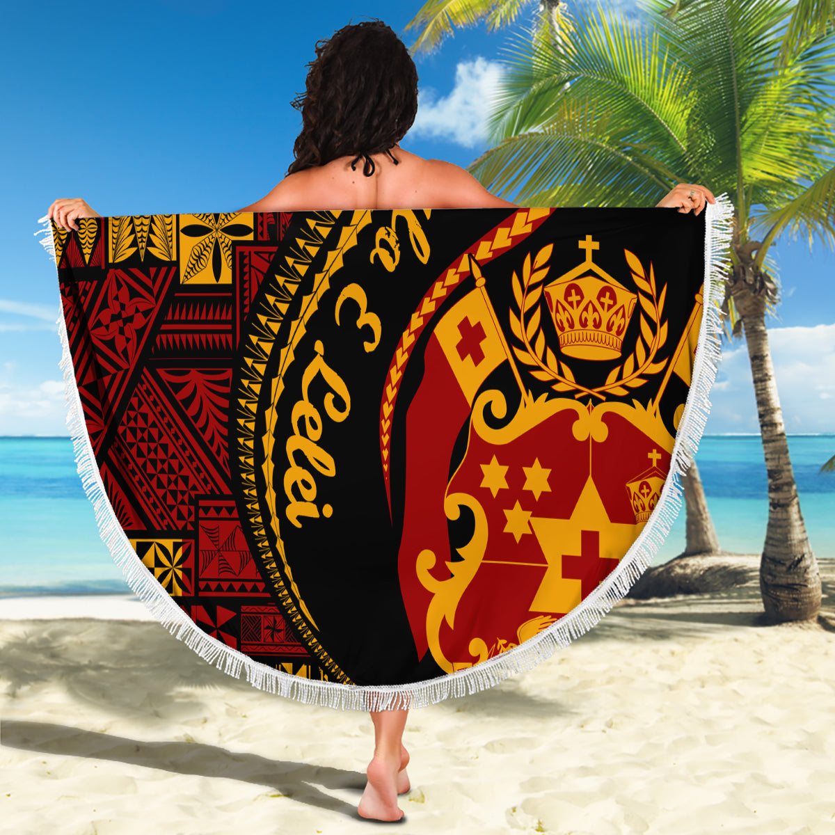 Vintage Tonga Malo E Lelei Ngatu Pattern Beach Blanket LT9 - Polynesian Pride