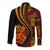 Vintage Tonga Malo E Lelei Ngatu Pattern Long Sleeve Button Shirt LT9 - Polynesian Pride