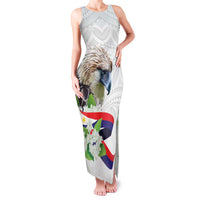Philippines Eagle and Sampaguita Flowers Family Matching Tank Maxi Dress and Hawaiian Shirt Polynesian Pattern LT9 Mom's Dress White - Polynesian Pride