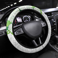 Philippines Eagle and Sampaguita Flowers Steering Wheel Cover Polynesian Pattern LT9 Universal Fit White - Polynesian Pride