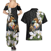 Philippines Eagle with Coat Of Arm Couples Matching Summer Maxi Dress and Hawaiian Shirt Simple Sampaguita Jasmine LT9 - Polynesian Pride
