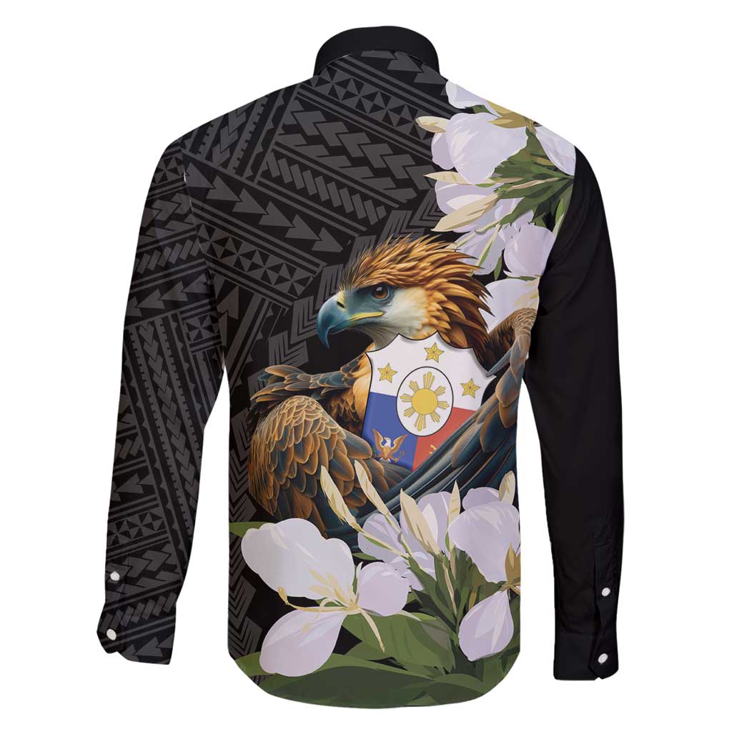Philippines Eagle with Coat Of Arm Family Matching Tank Maxi Dress and Hawaiian Shirt Simple Sampaguita Jasmine